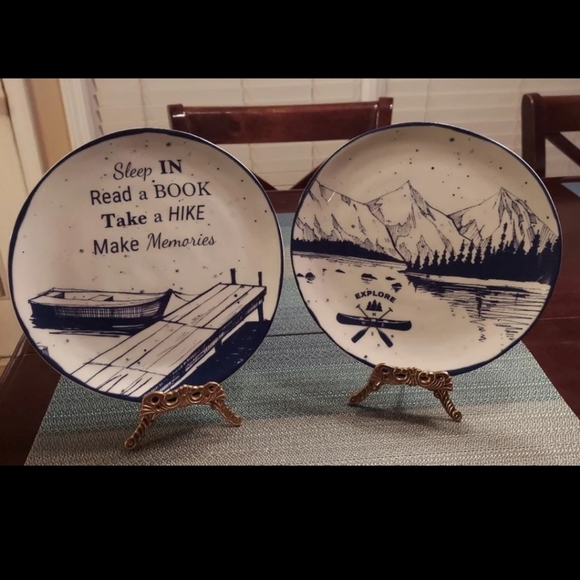 Fitz and Floyd® Lakeside Living  Accent Plates SET OF 2 BNWT SO 1 SET LEFT - Picture 1 of 9